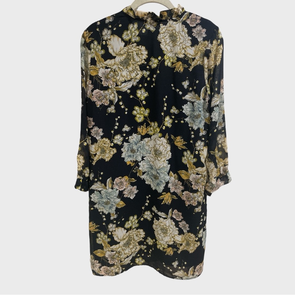 H&M Black Floral Ruffle Shift Dress Size 8 ( NWOT) - Picture 6 of 10